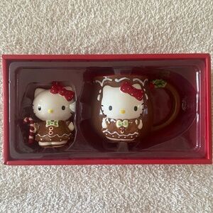 Hello Kitty Gingerbread Holiday Ornament Set - Red, White, Brown